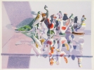  Birds - 1987, silkscreen on cardboard, 46.5x61.5cms