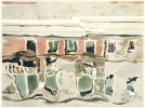 Zrkadlenie III. (Kanál) - 1985, tempera na kartóne, 58x79cm
