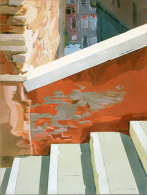 Schody (Benátky) - 1994, olej na plátne, 105x74cm