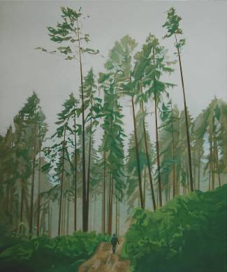 V daždi - 2010, olej na plátne, 120x100cm