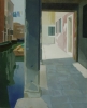 Ulička so stĺpom (Benátky) - 1994, olej na plátne, 105x85cm